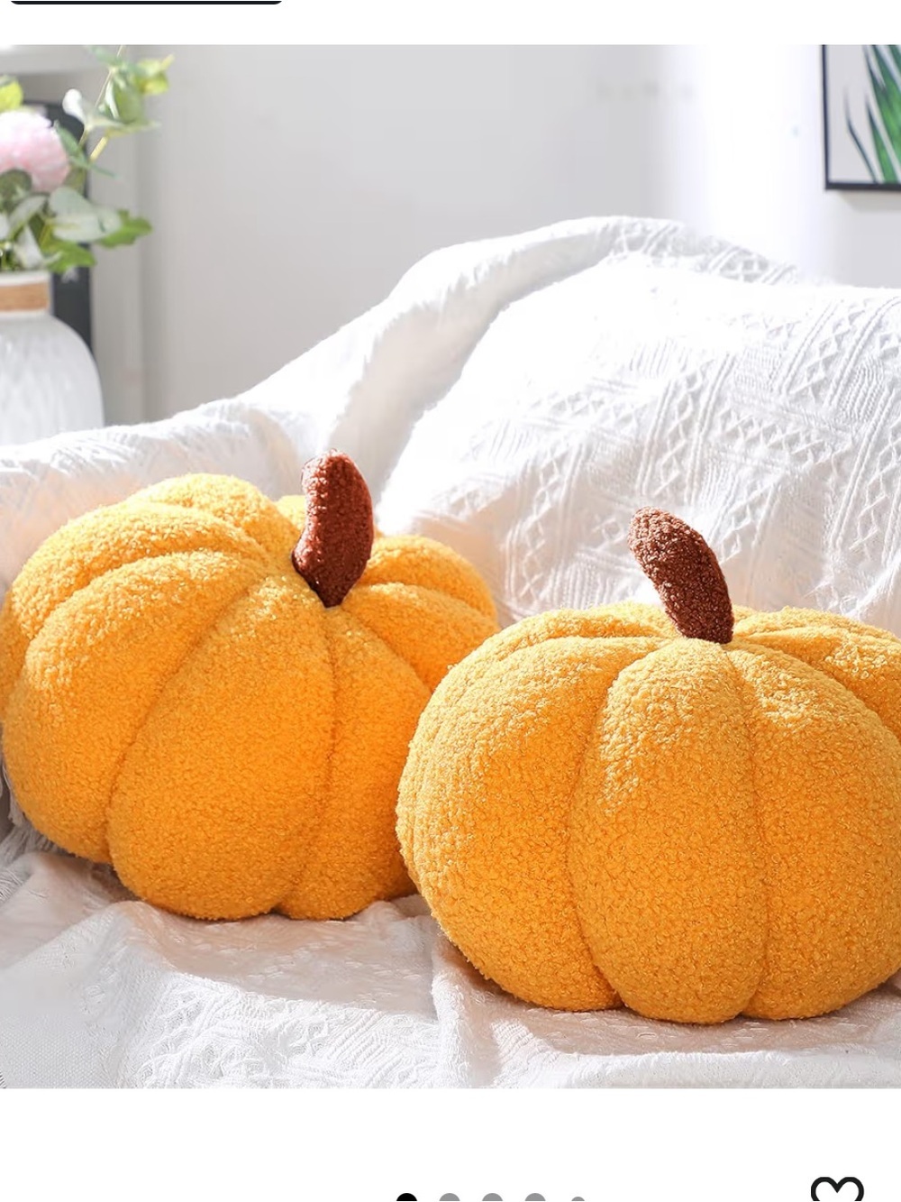 NEW 2 pack Cozy Plush Pumpkin Throw Pillows - 11 X 9.5 | Fall | Thanksgiving